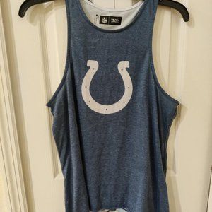 NFL Team Apparel Indianapolis Colts Women's Blue Gray Racerback Tank Top Medium
